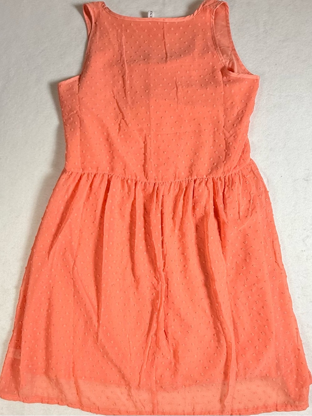 Zenana Outfitters Coral Sleeveless Textured Midi Dress
